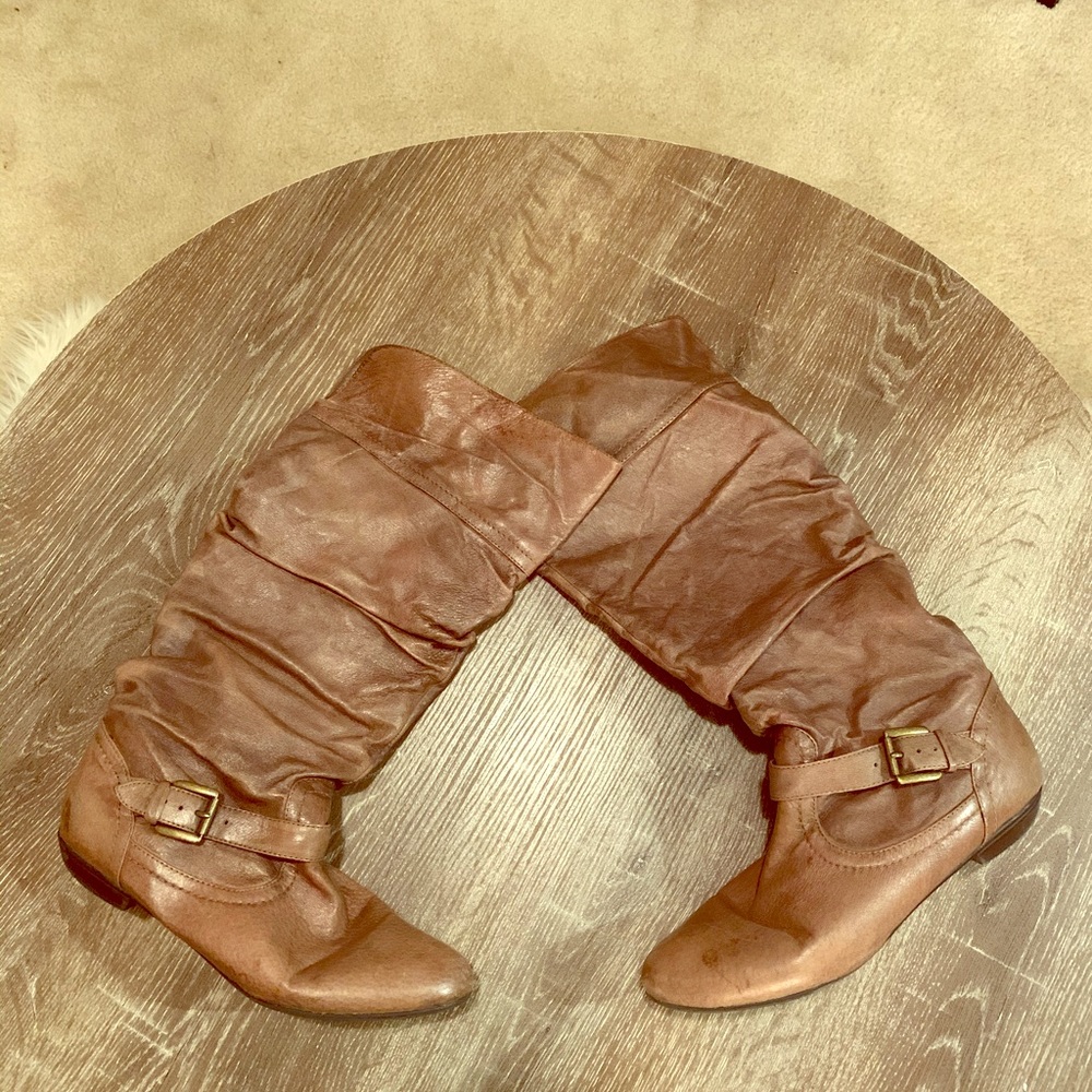 Brown slouch style boots
